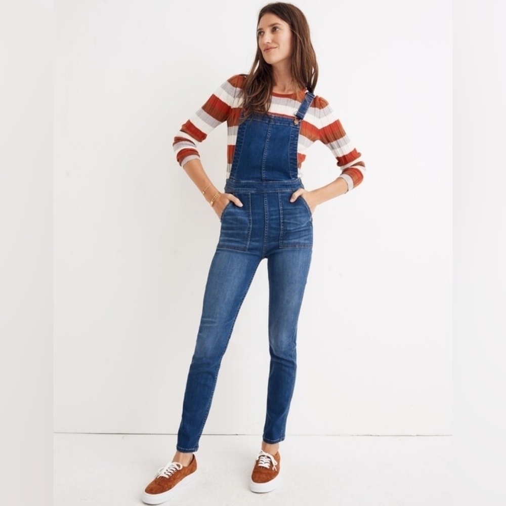 Madewell Medium Wash Santiago Denim Overalls In Santiago Wash